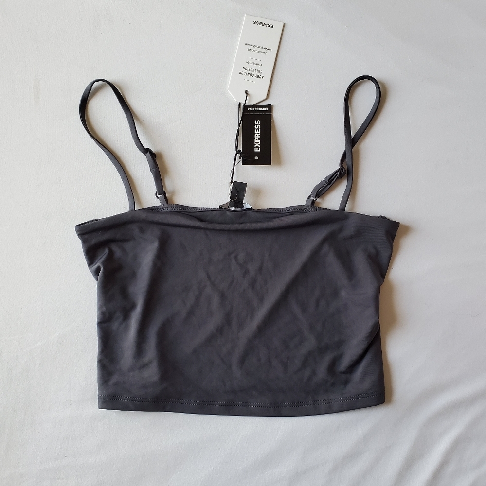 Xs dark grey crop top- express